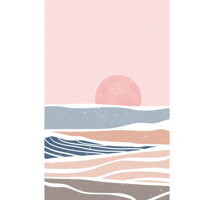 Serene Sunset Waves retro roller blind - TenStickers