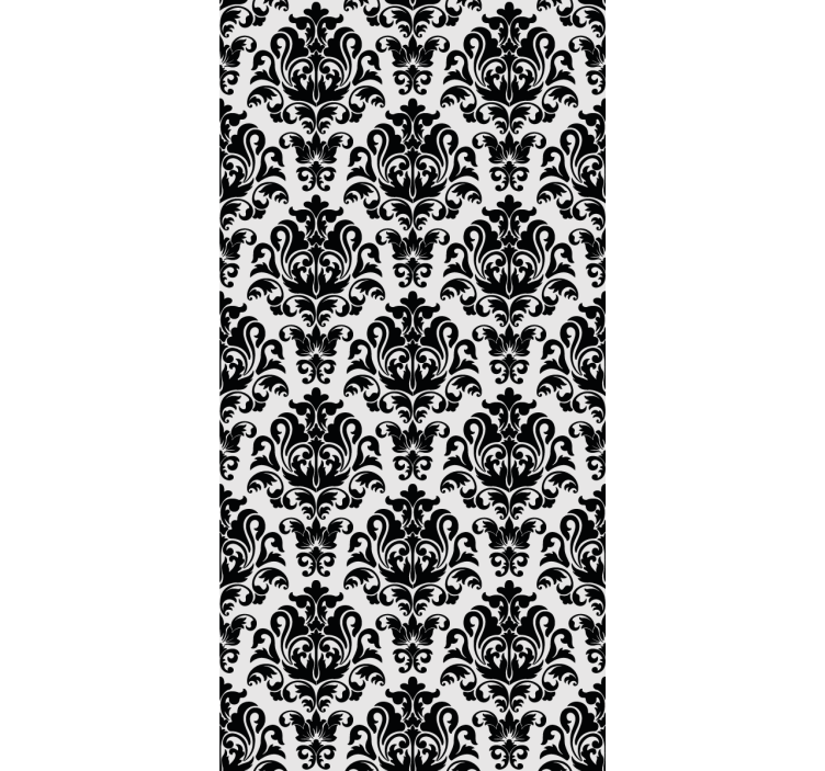Black and white floral pattern classic blind - TenStickers