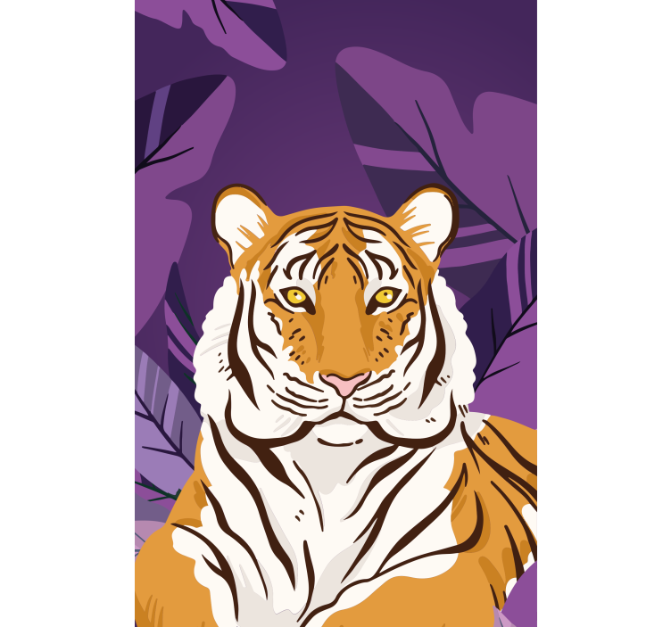 Curious tiger jungle animals Childrens blind - TenStickers