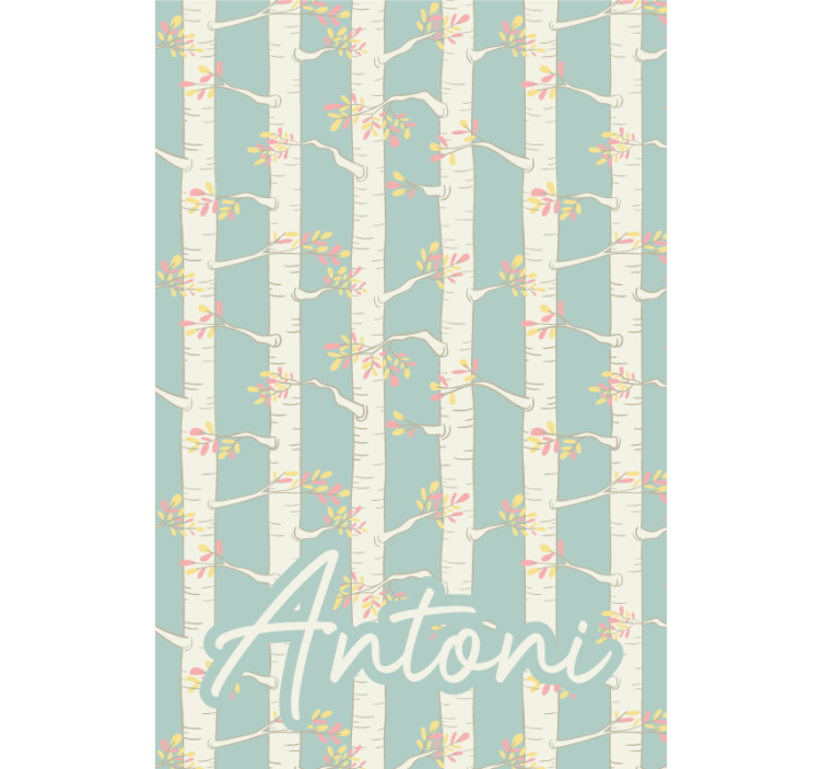 Birches with name tree blind - TenStickers