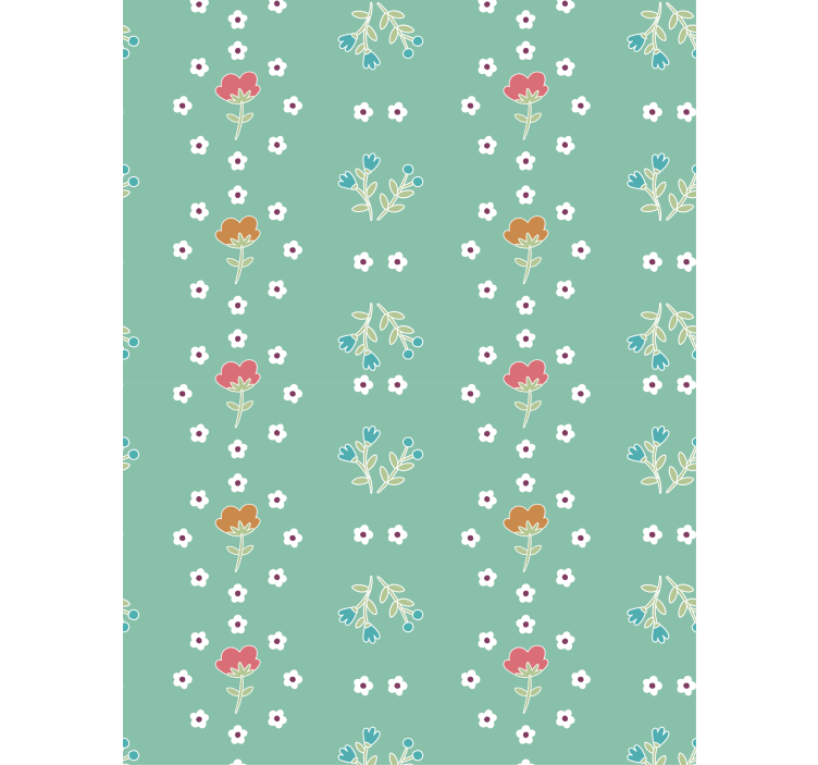 Turquoise theme composition floral roller blind - TenStickers