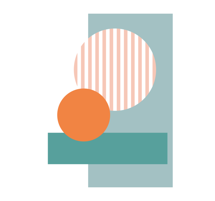 Blue abstract circles living room blind - TenStickers