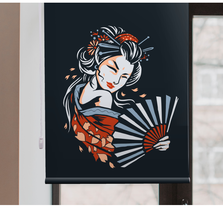 Artistic japanese geisha Original roller blind - TenStickers