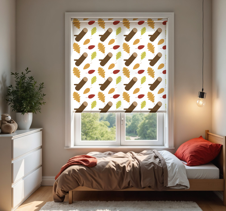 Autumn Leaves Pattern blind flowers and plants - TenStickers