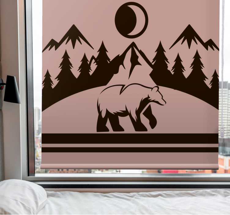 Bear and Mountains animals blind - TenStickers