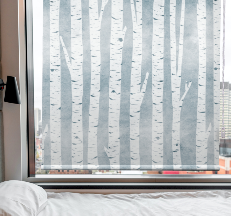 Birch grey pattern tree blind - TenStickers