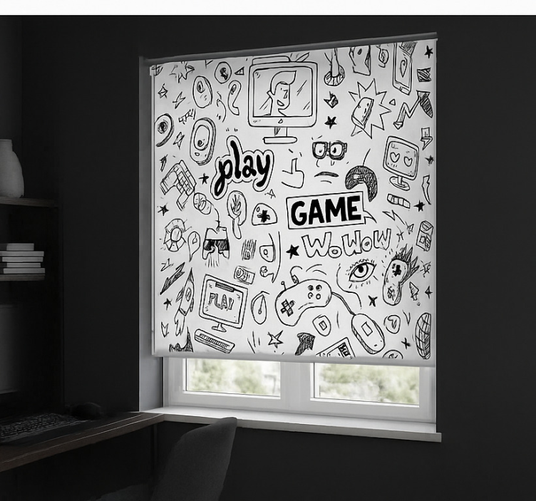 Black white gaming design blind geek - TenStickers