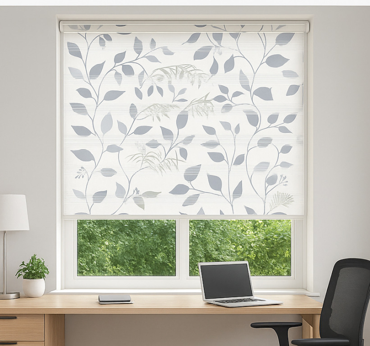 Blind office in grey leaves with spaces - TenStickers