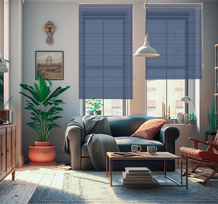 blue stripes Living room blind - TenStickers