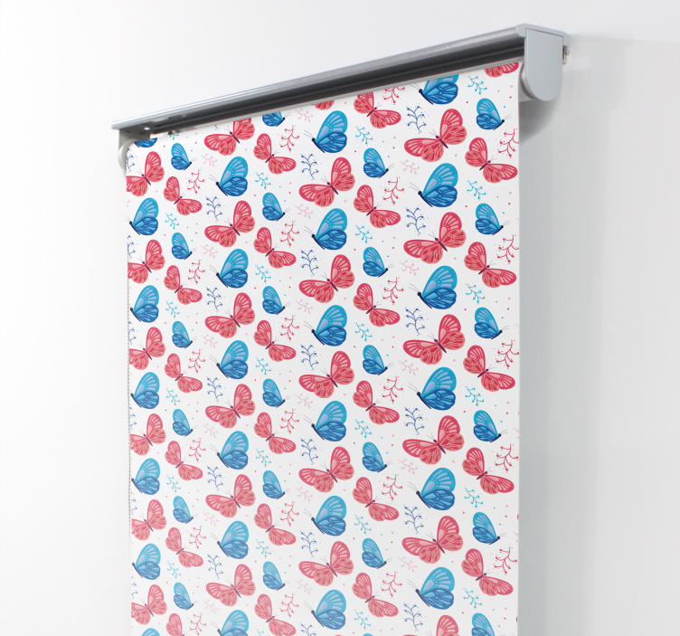Blue and Red Colours butterflies blind - TenStickers