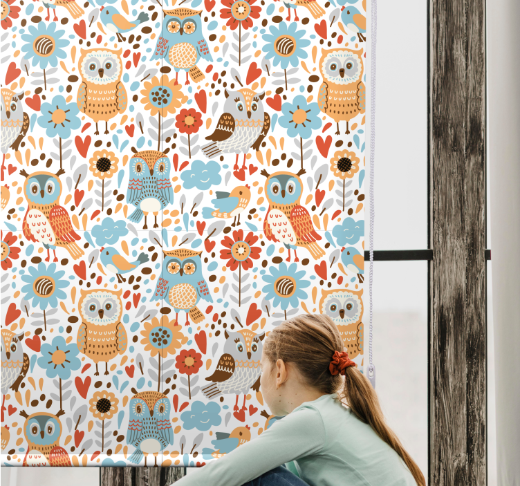 Charming Owl Pattern animals blind - TenStickers