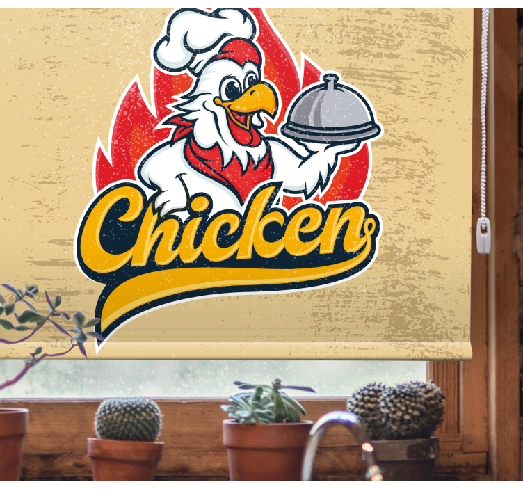 Chef chicken serving blind kitchen - TenStickers