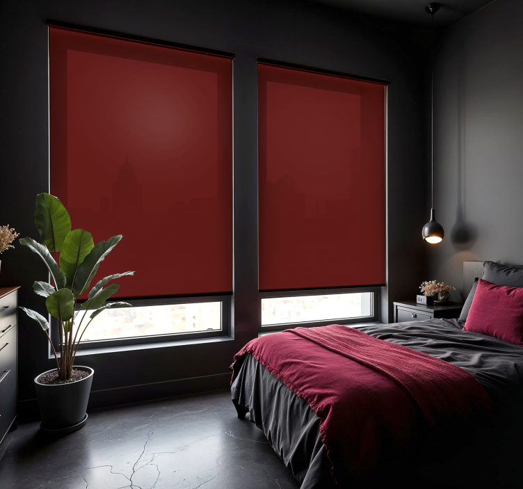 Cherry red master bedroom shades - TenStickers