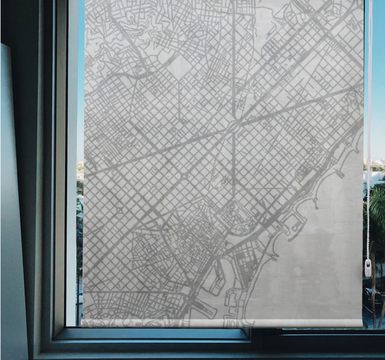 City Map of Barcelona Living room blind - TenStickers