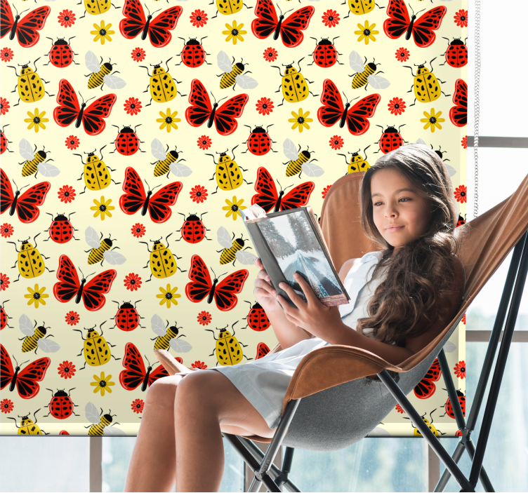Colorful bees butterflies blind - TenStickers