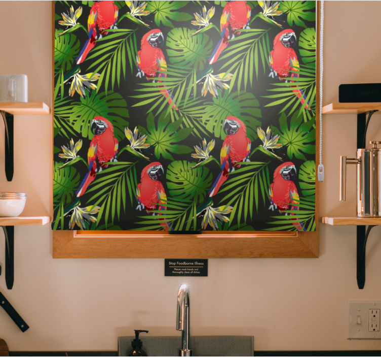 Colorful Tropical Parrots animals blind - TenStickers