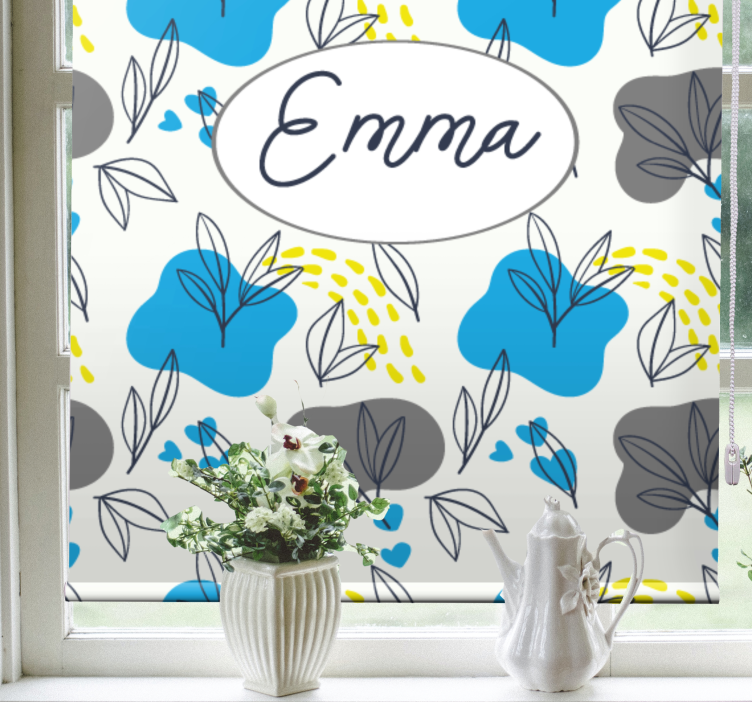 Custom floral name blind flowers and plants - TenStickers