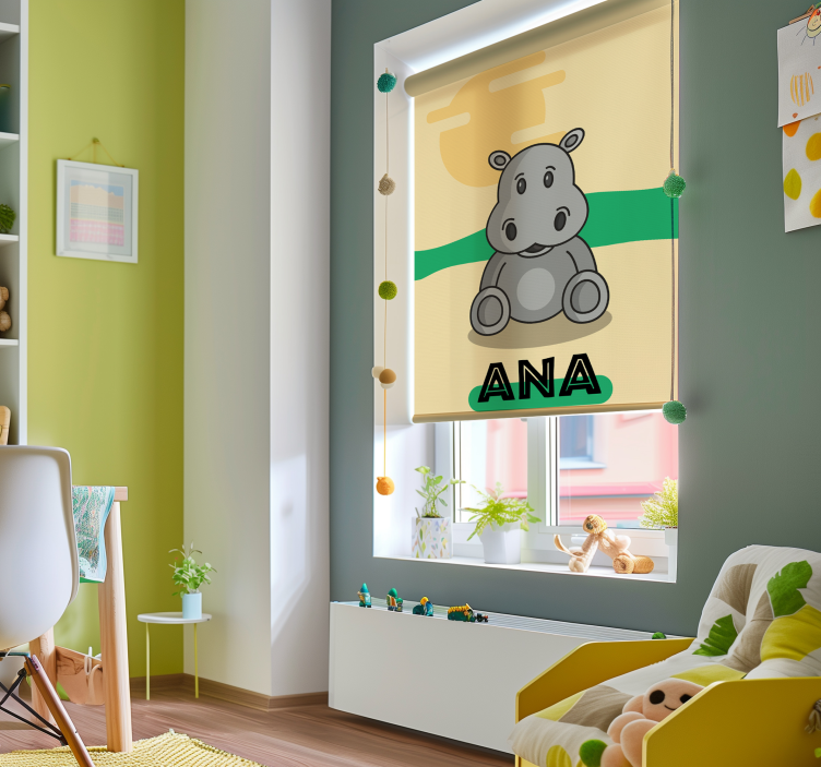 Customizable Hippo animals blind - TenStickers