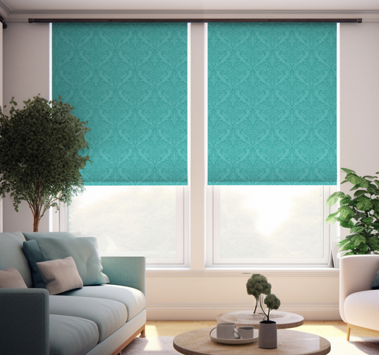 damask Turquoise blind - TenStickers