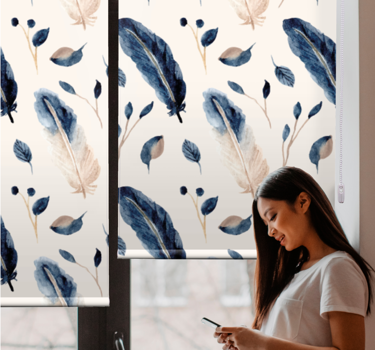 Elegant feather pattern blind flowers and plants - TenStickers