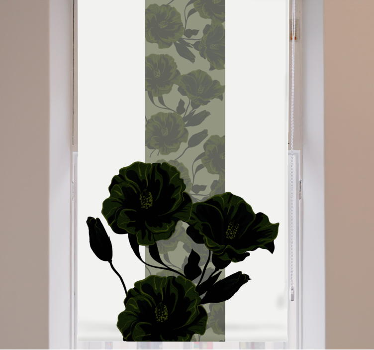 Green rose arrengment blind flowers and plants - TenStickers