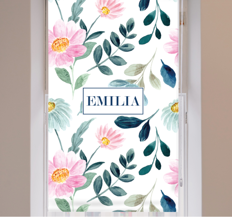 Floral Blossom With Name blind flowers and plants - TenStickers
