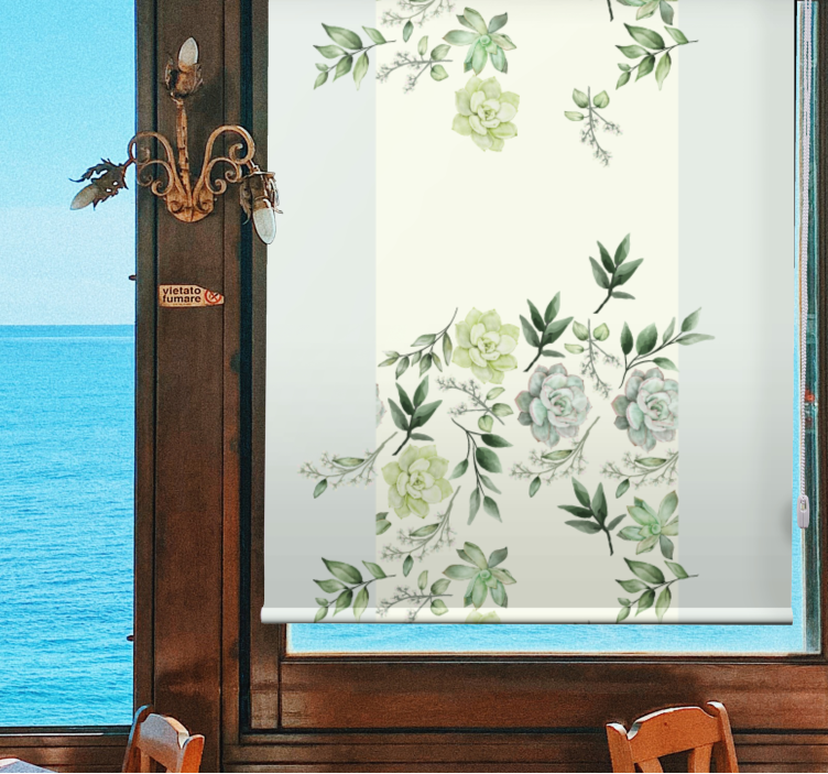 Floral greenery pattern elegant blind - TenStickers