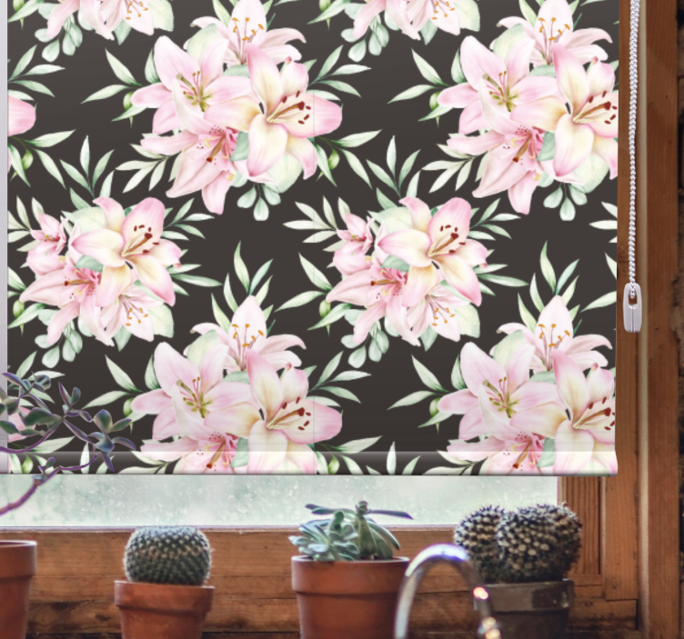 Lily pattern blind flowers and plants - TenStickers