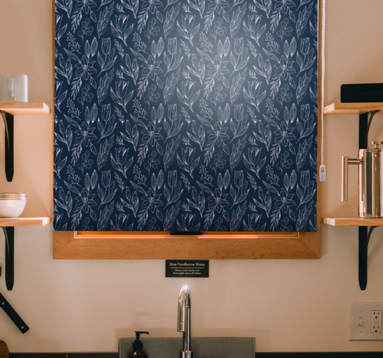 Floral Motif Elegance blind flowers and plants - TenStickers