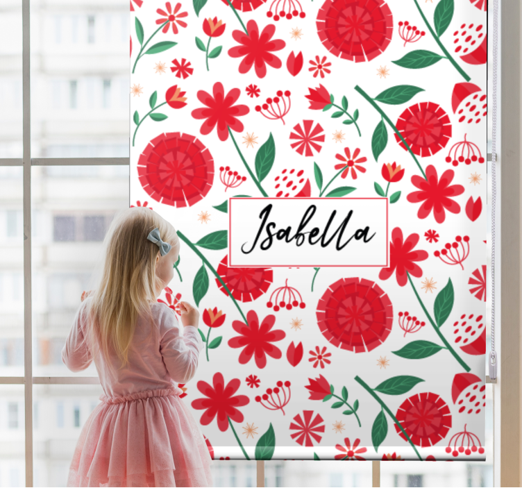 Floral Pattern Personalization blind flowers and plants - TenStickers
