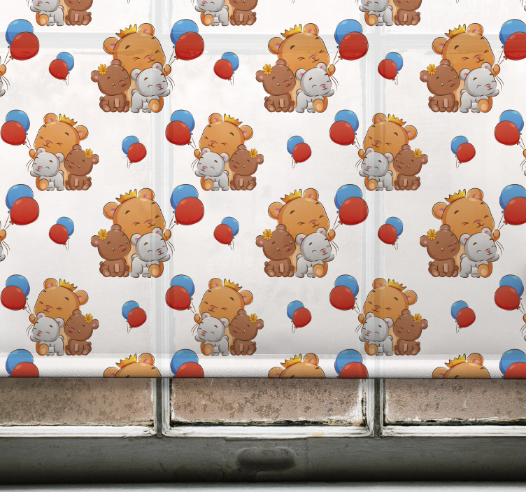 Friendly Bears Pattern nursery roller blind - TenStickers