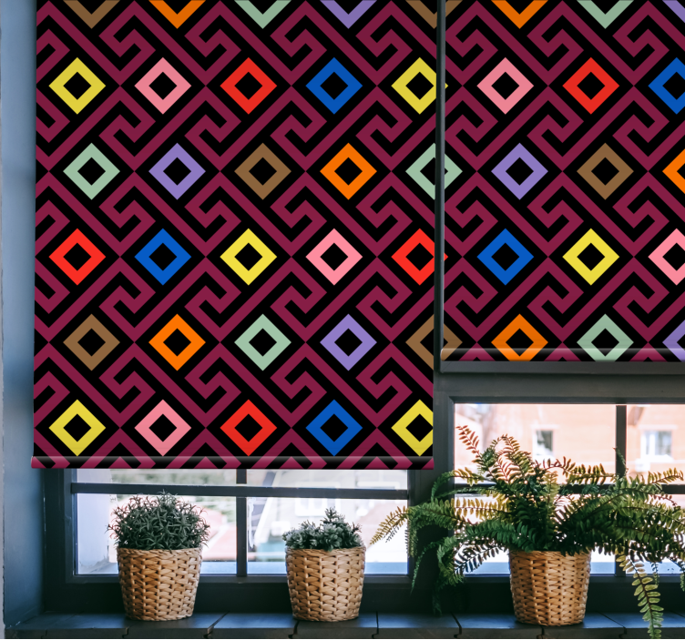 Geometric Diamond Pattern customised roller blind - TenStickers