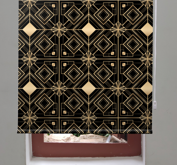 Geometric Gold Pattern modern blind - TenStickers