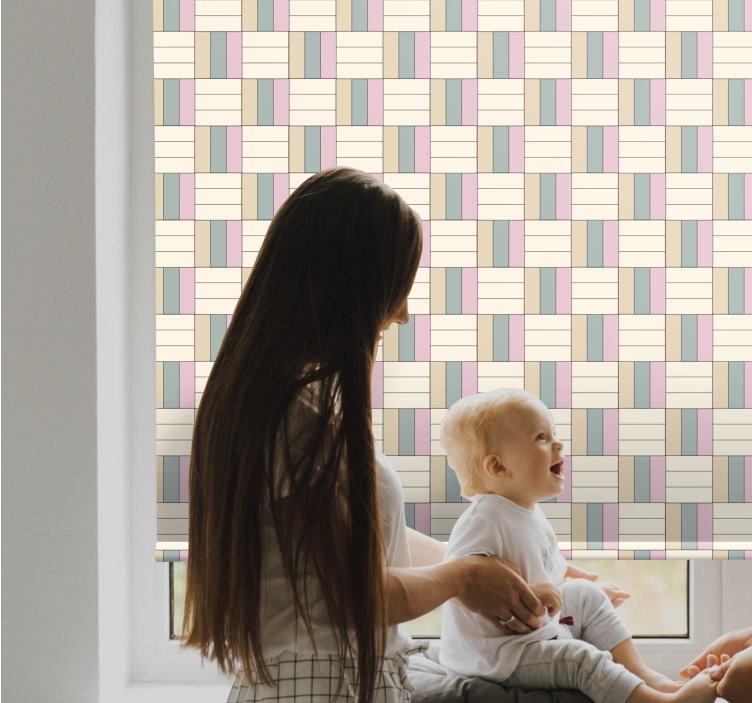 Geometric themed composition pattern roller blind - TenStickers