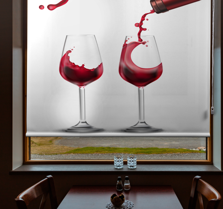 Glasses of wine Fun dining room blind - TenStickers