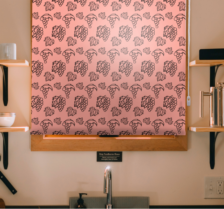 Grapes and Leaves Pattern blind fruit and vegetables - TenStickers