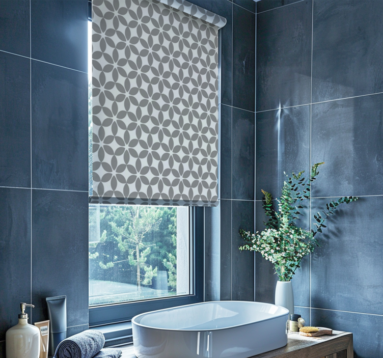 Gray and white pattern bathroom blind - TenStickers