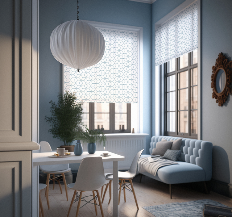 Hexagon outline pattern Nordic blind - TenStickers