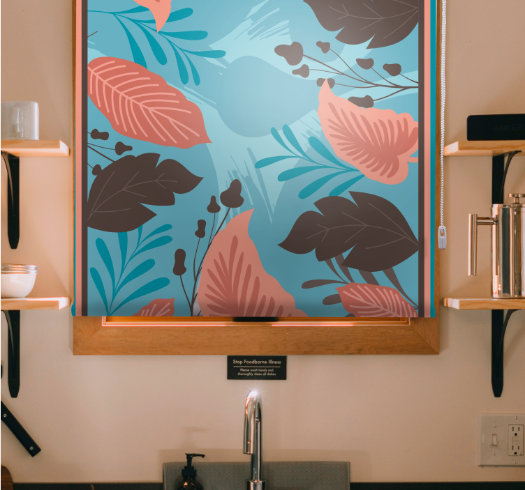 Leafy Floral Arrangement blind flowers and plants - TenStickers