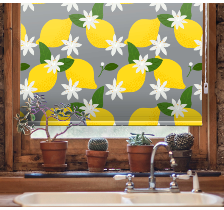 Lemon Floral Pattern blind fruit and vegetables - TenStickers