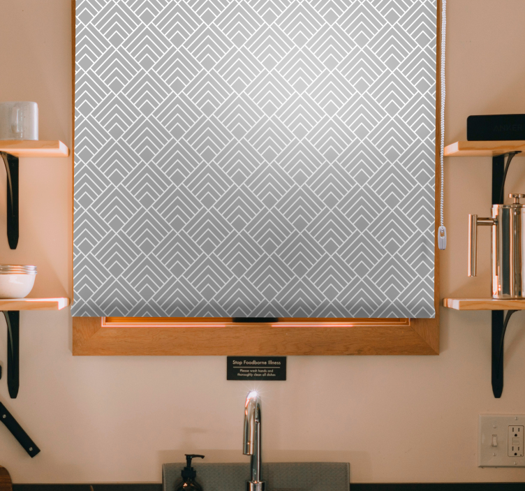 Light grey lines in zig zag Nordic blind - TenStickers