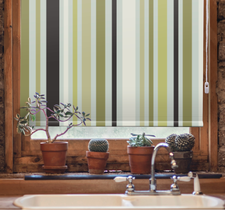 Linear green stripes modern blind - TenStickers