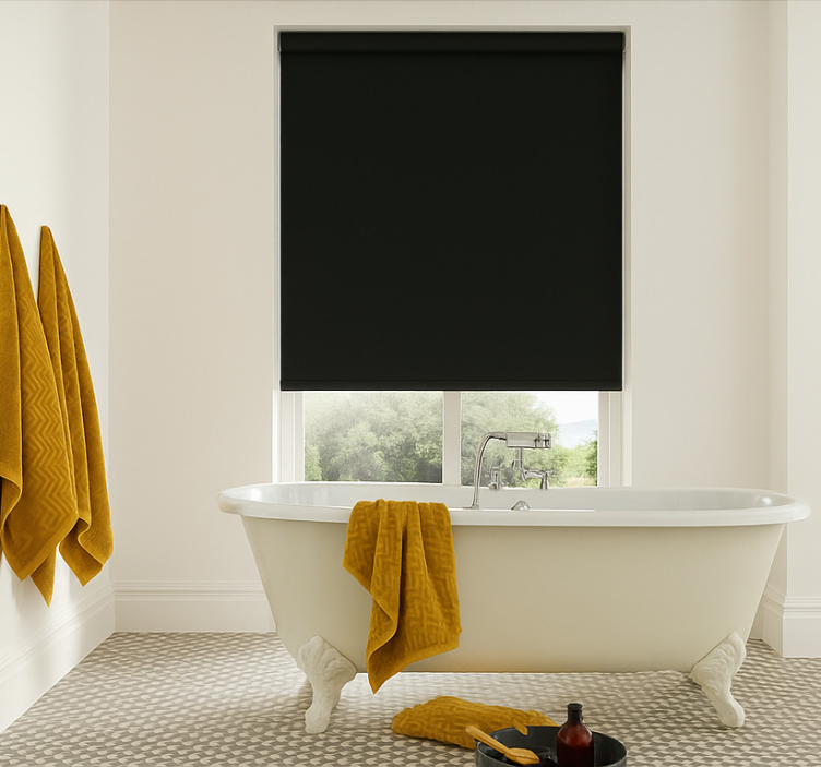 Matte black modern bathroom blind - TenStickers