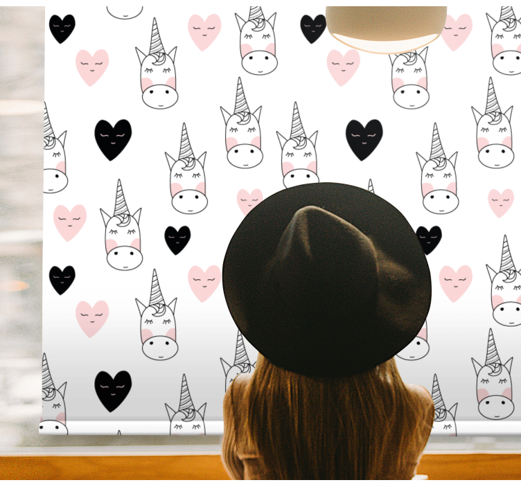 Minimalist unicorn hearts blind children - TenStickers
