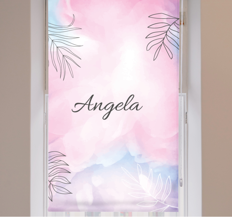 Name with palm leaves floral roller blind - TenStickers