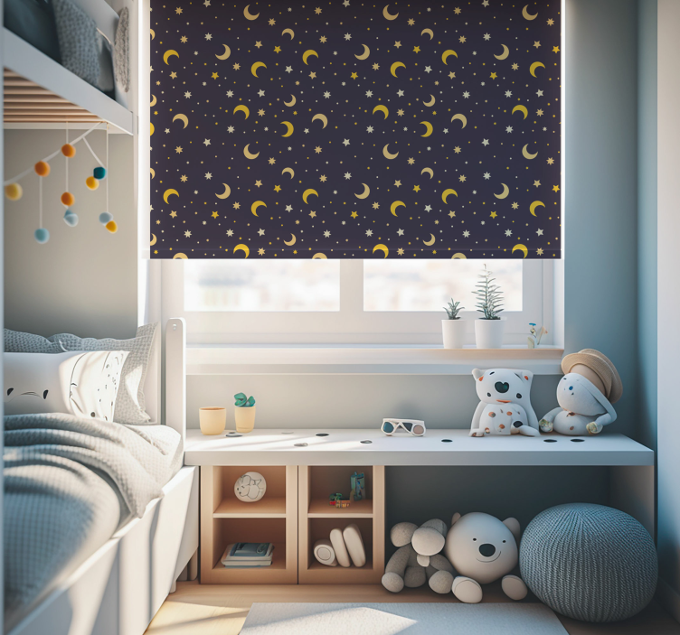 night stars pattern Childrens blind - TenStickers