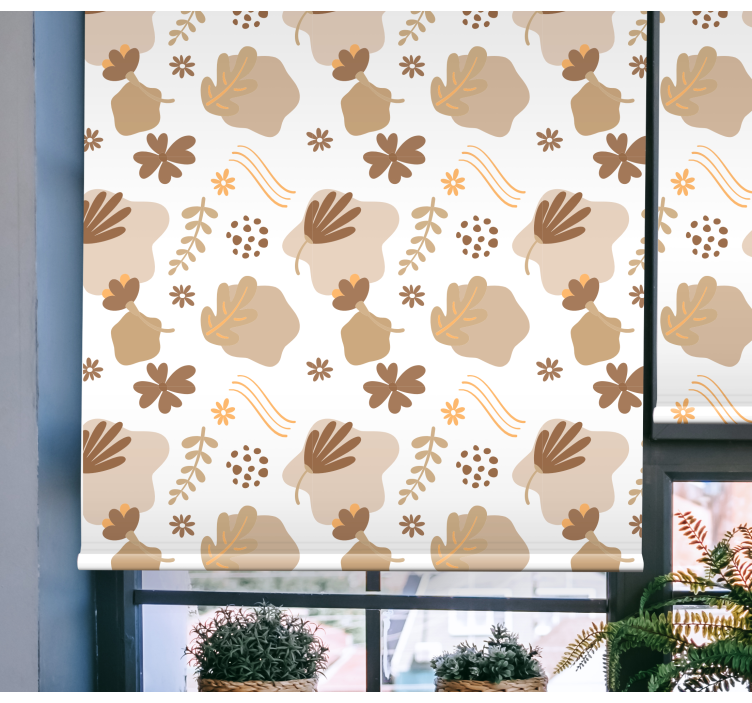 Organic beige pattern blind flowers and plants - TenStickers