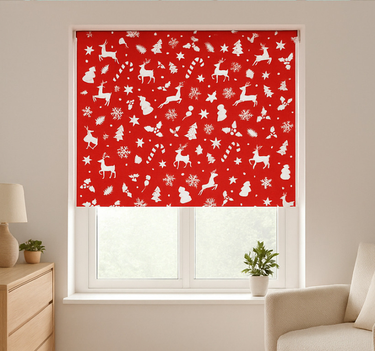 Pastel Santa Pattern living room blind - TenStickers