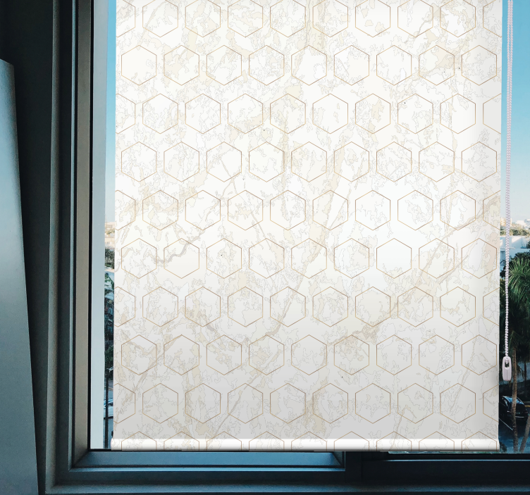 Pattern roller blind geometric hexagonal design - TenStickers