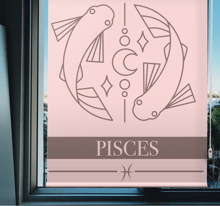 Pisces Zodiac Design customised roller blind - TenStickers
